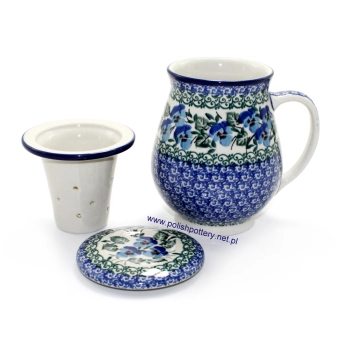 Kubek do zaparzenia ziół 0,45L dek. 2273X Niebieskie Bratki